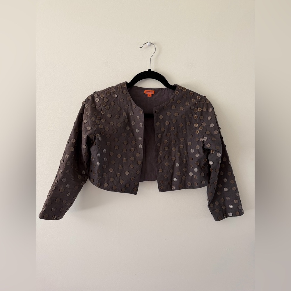 Chan Luu Studded Cropped Handmade Jacket Boho Indie Festival Statement Small